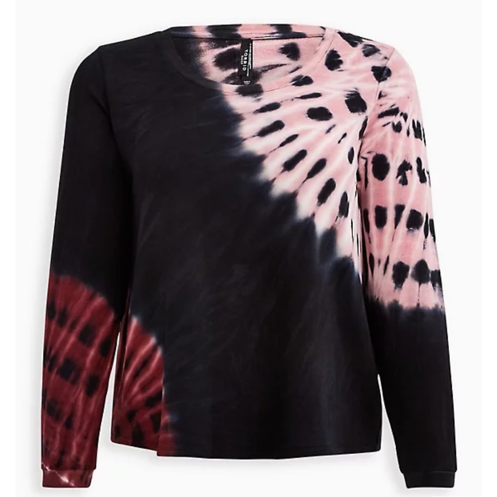 Torrid Dream Fleece Tie-Dye Black & Pink Sleep Set - Picture 2 of 4